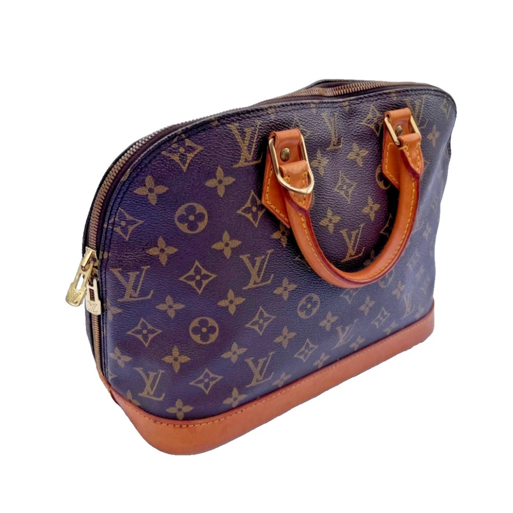 Louis Vuitton Alma BB Monogram Canvas Leather Handbag | Authentic VI0914